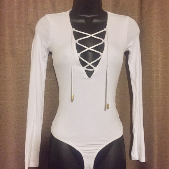 Guess Tops - Guess Lola Lace Up Bodysuit